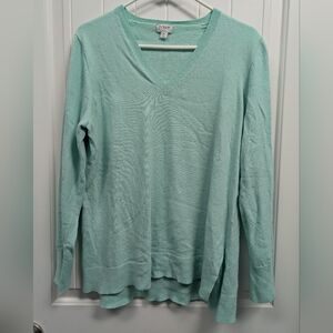 J Crew Factory Mint V-Neck Sweater